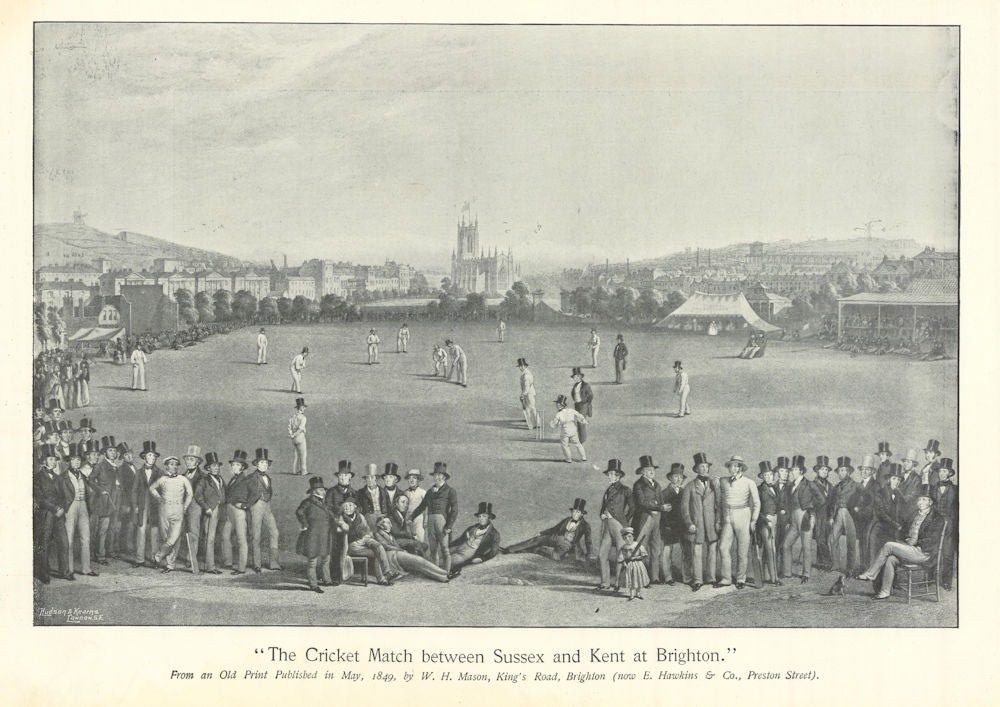 The Cricket Match between Sussex and Kent, at Brighton 1849. After Mason 1895